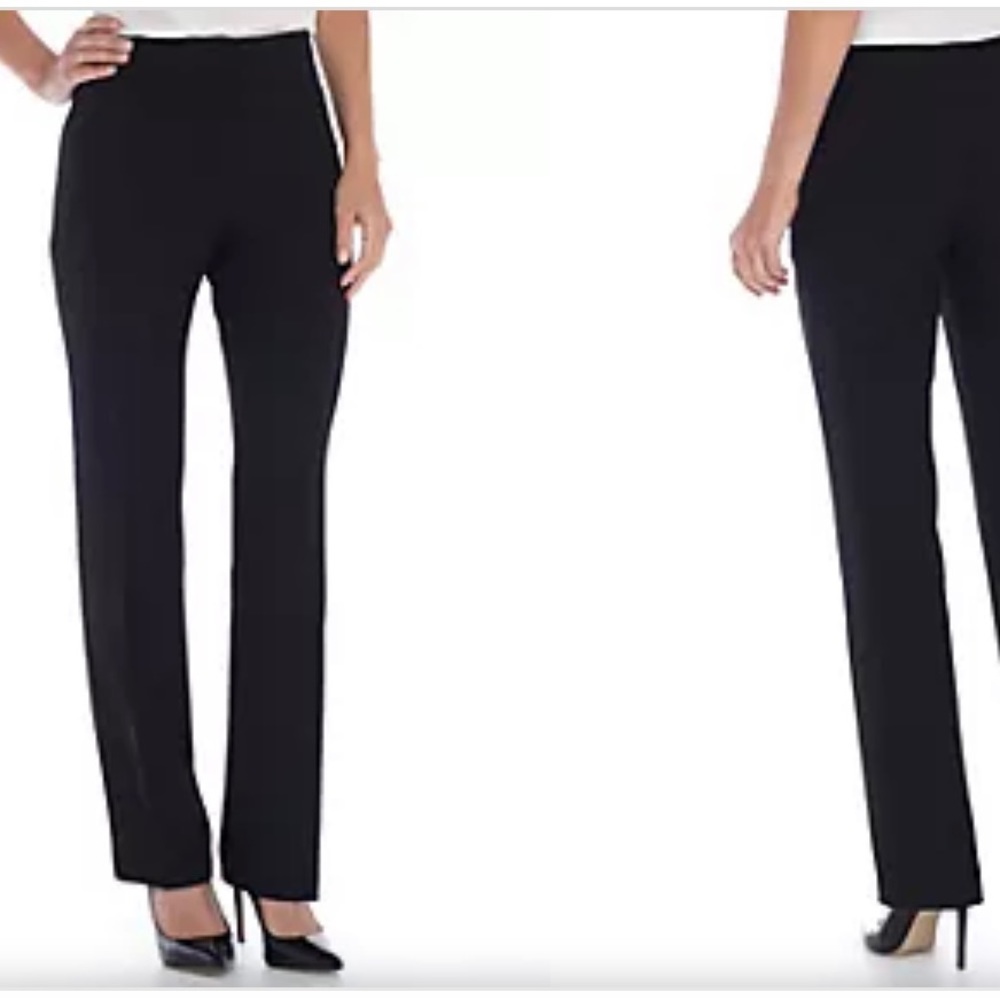 Black label by Evan Picone women’s black dress pants with liner boot cut size 8